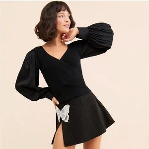 NWT‎ Anthropologie Twofer Faux Wrap Sweater Size Large